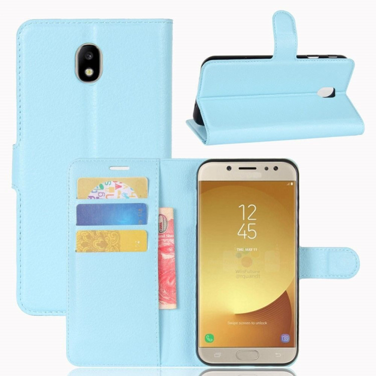 Чехол с визитницей для Samsung Galaxy J7 2017 (голубой)