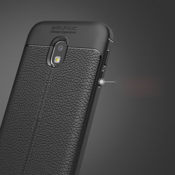 Чехол-накладка Litchi Grain для Samsung Galaxy J3 2017 (черный)
