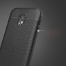 Чехол-накладка Litchi Grain для Samsung Galaxy J3 2017 (черный)