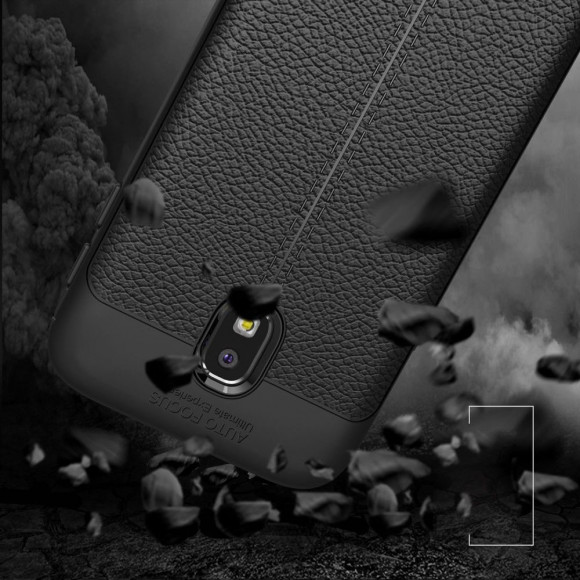 Чехол-накладка Litchi Grain для Samsung Galaxy J3 2017 (черный)