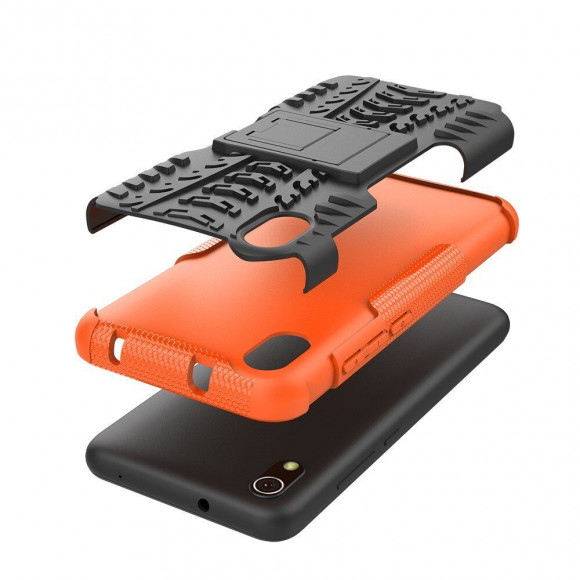 Чехол Hybrid Armor для Xiaomi Redmi 7A (черный + оранжевый)