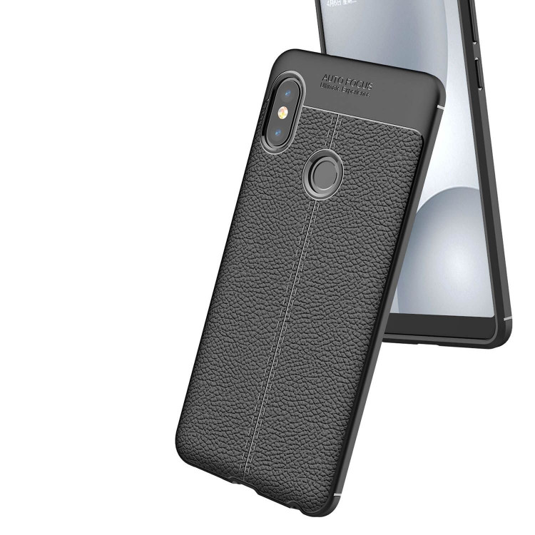 Чехол-накладка Litchi Grain для Xiaomi Redmi Note 5 / 5 Pro (черный)