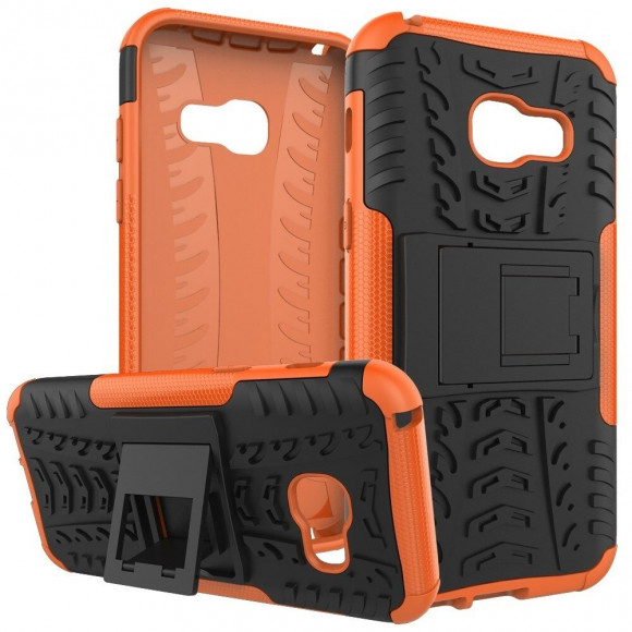 Чехол Hybrid Armor для Samsung Galaxy A3 (2017) SM-A320F (черный + оранжевый)