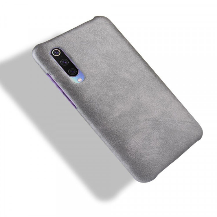 Кожаная накладка-чехол для Xiaomi Mi 9 SE (серый)