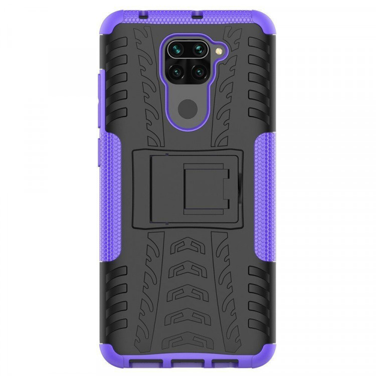 Чехол Hybrid Armor для Xiaomi Redmi Note 9 (черный + фиолетовый)