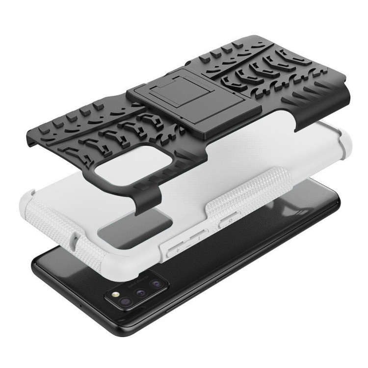 Чехол Hybrid Armor для Samsung Galaxy A41 (черный + белый)