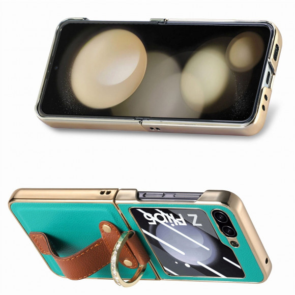 Чехол с кольцом для Samsung Galaxy Z Flip5 (зеленый) Чехол с кольцом для Samsung Galaxy Z Flip5 (зеленый)