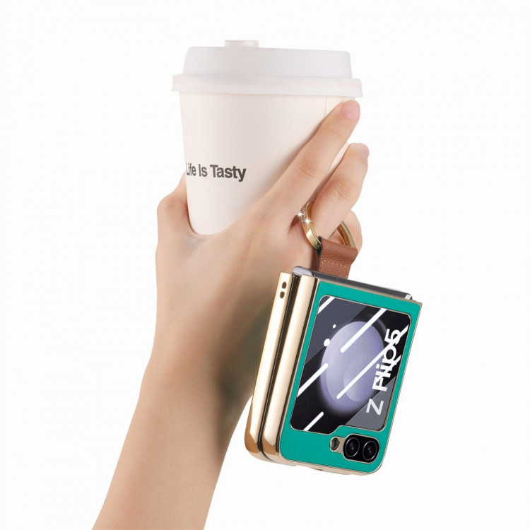 Чехол с кольцом для Samsung Galaxy Z Flip5 (зеленый)