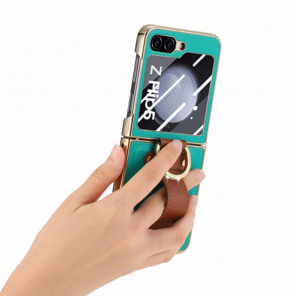 Чехол с кольцом для Samsung Galaxy Z Flip5 (зеленый) Чехол с кольцом для Samsung Galaxy Z Flip5 (зеленый)