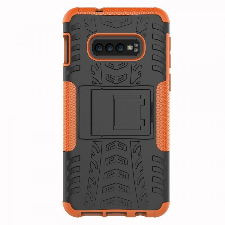 Чехол Hybrid Armor для Samsung Galaxy S10e (черный + оранжевый)
