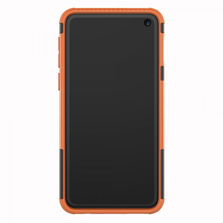 Чехол Hybrid Armor для Samsung Galaxy S10e (черный + оранжевый)