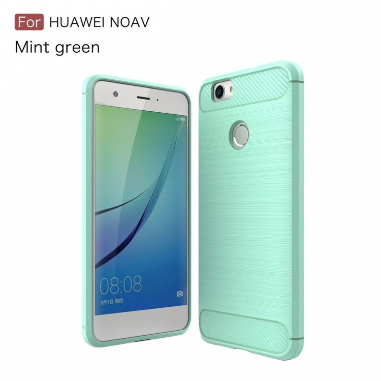 Чехол-накладка Carbon Fibre для Huawei Nova (сине-зеленый)