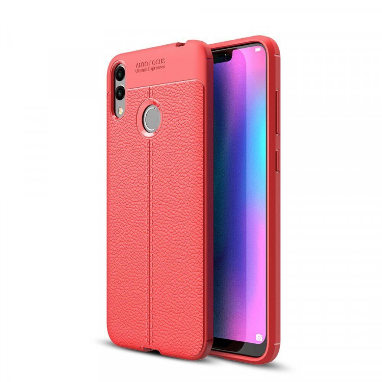 Чехол-накладка Litchi Grain для Huawei Honor 8C (красный)