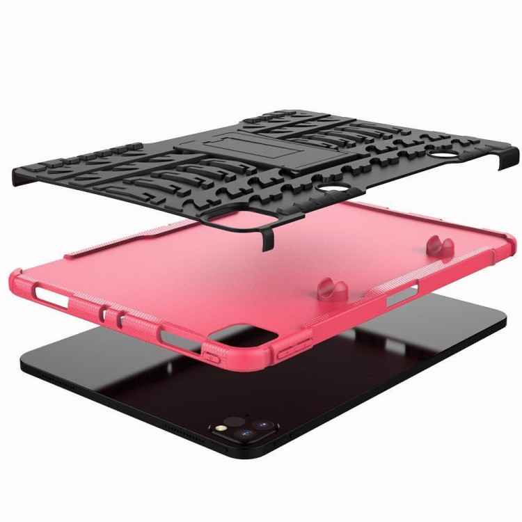 Чехол Hybrid Armor для iPad Pro 11 (2022, 2021, 2020) (черный + розовый)