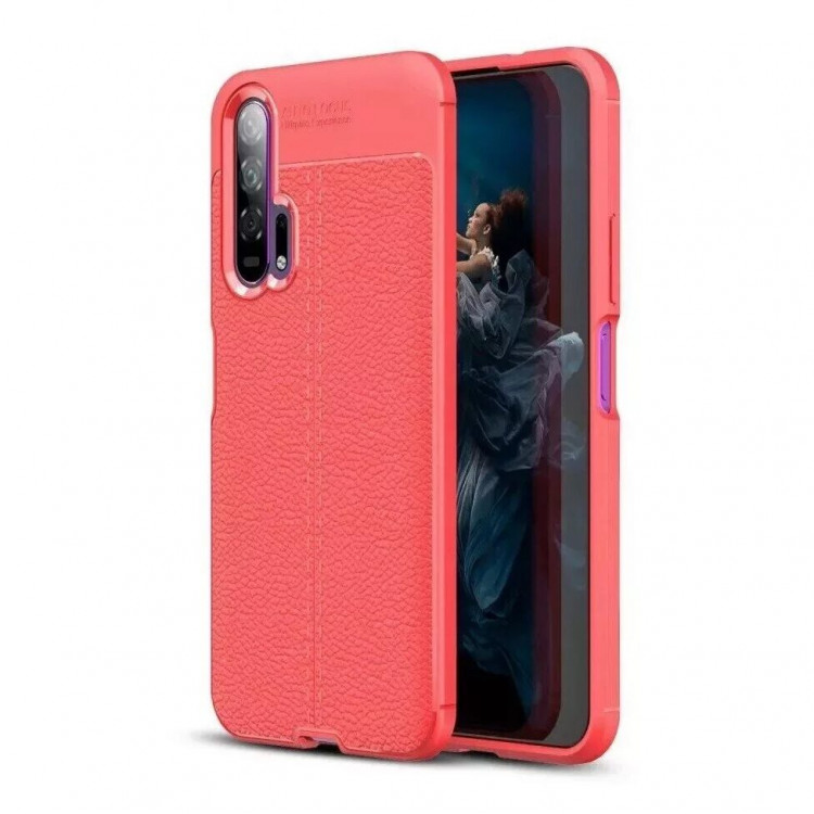 Чехол-накладка Litchi Grain для Huawei Honor 20 Pro (красный)
