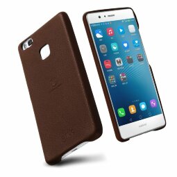 Кожаная накладка LENUO для Huawei P9 Lite (коричневый)