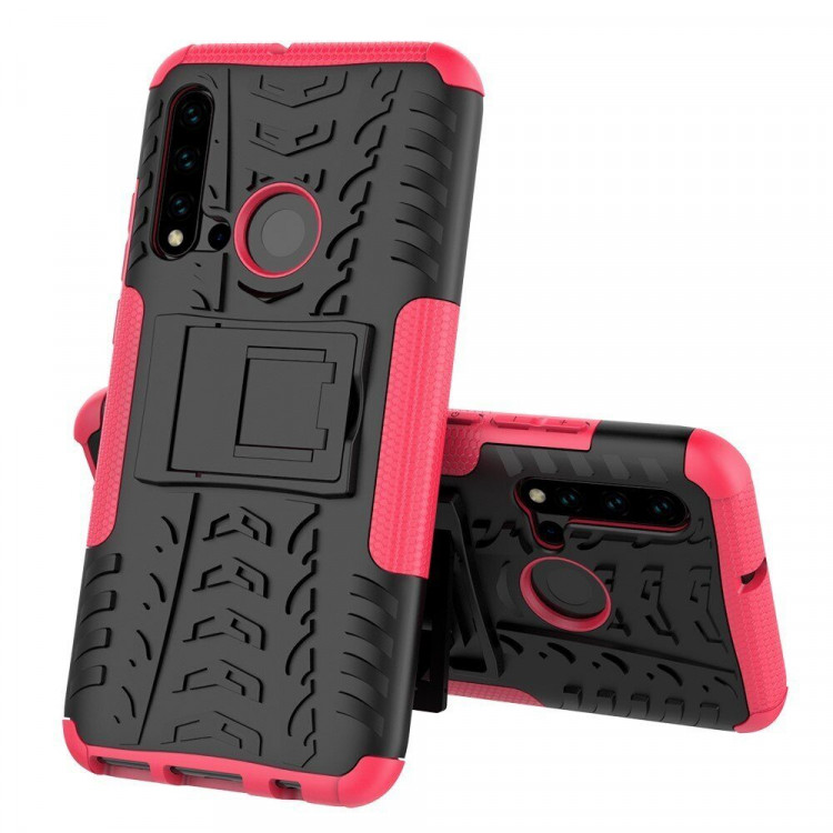 Чехол Hybrid Armor для Huawei P20 lite (2019) / nova 5i (черный + розовый)