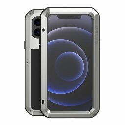 Гибридный чехол LOVE MEI для iPhone 12 mini (серебряный)