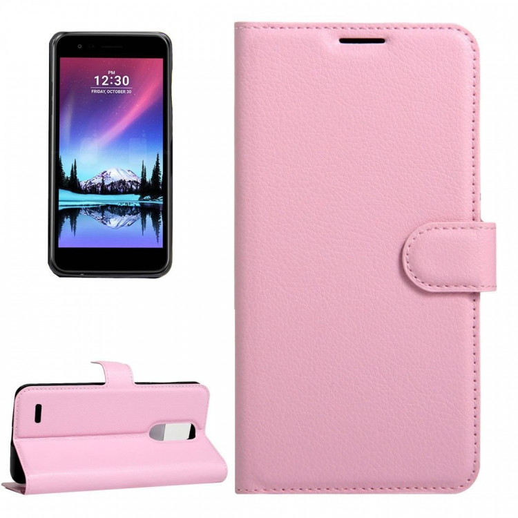 Чехол с визитницей для LG K8 (2017) X300 / M200N (розовый)