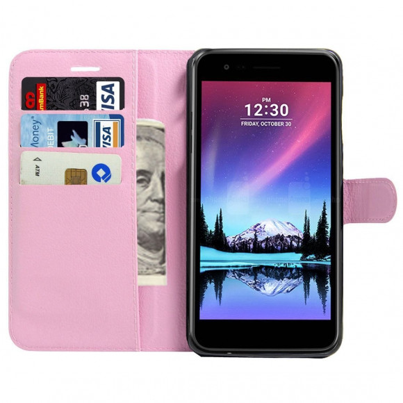 Чехол с визитницей для LG K8 (2017) X300 / M200N (розовый)