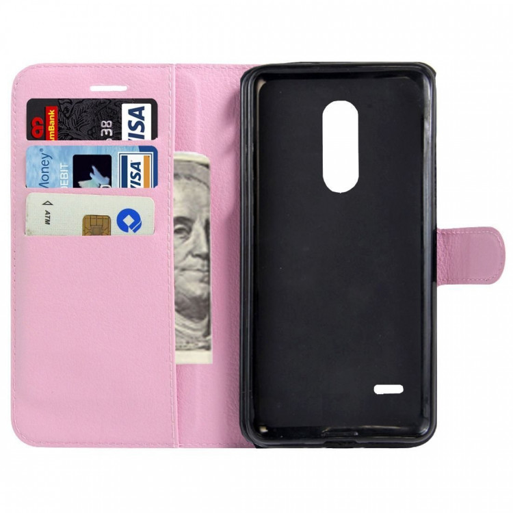 Чехол с визитницей для LG K8 (2017) X300 / M200N (розовый)