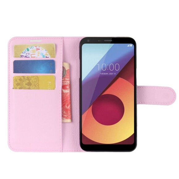 Чехол с визитницей для LG Q6 / LG Q6a / LG Q6+ (розовый) Чехол с визитницей для LG Q6 / LG Q6a / LG Q6+ (розовый)