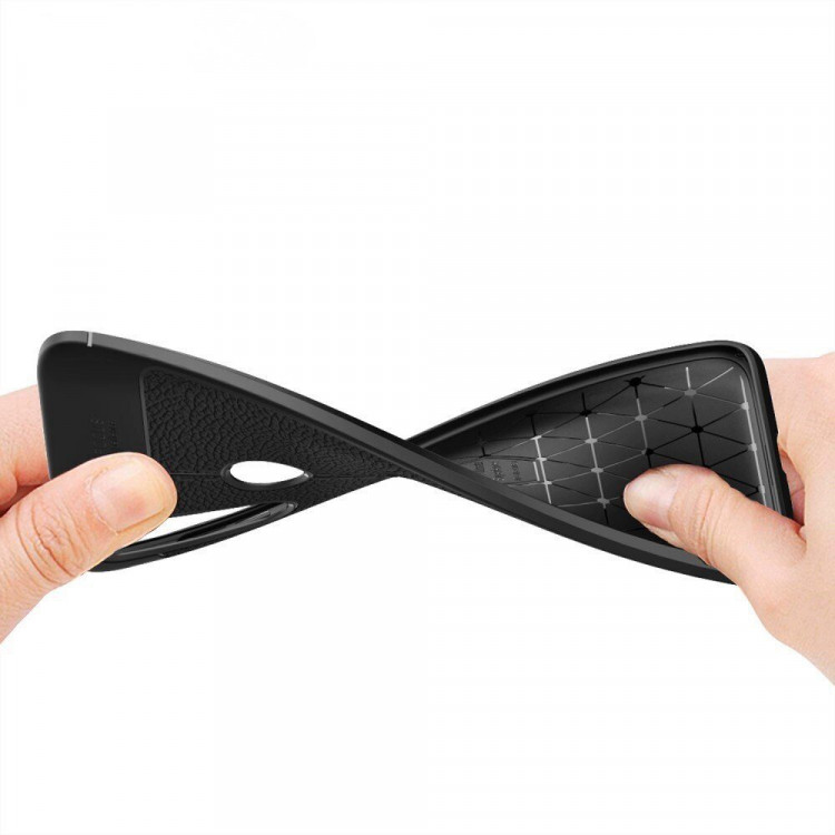 Чехол-накладка Litchi Grain для Motorola Moto G8 Power (темно-синий)