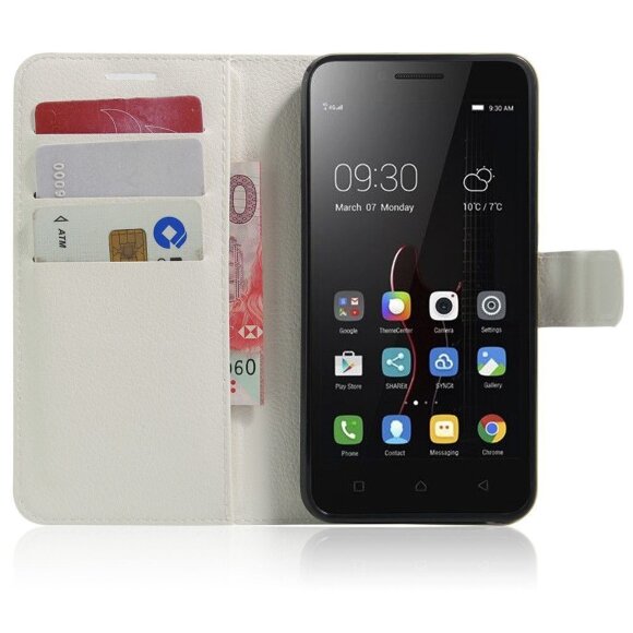 Чехол с визитницей для Lenovo Vibe C (белый)