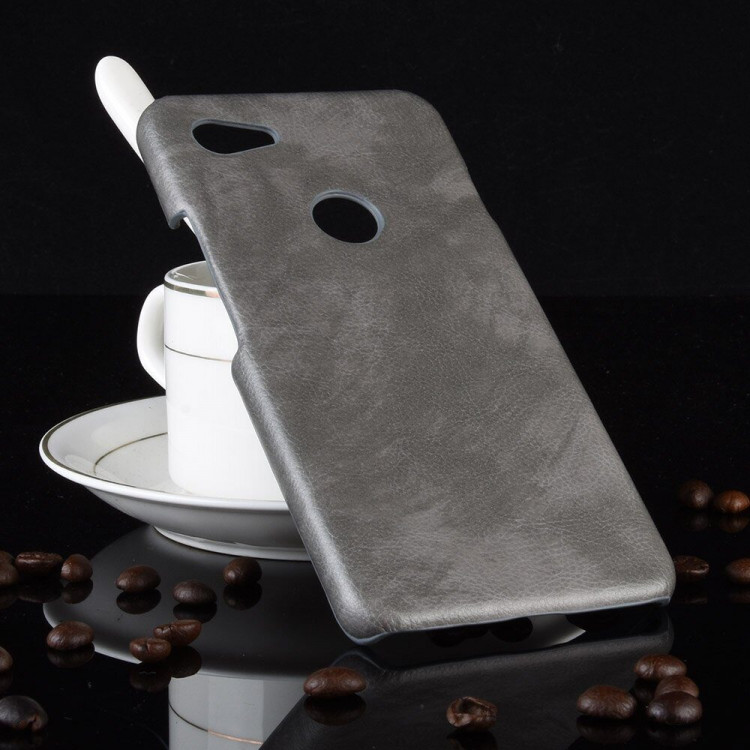Кожаная накладка-чехол для Google Pixel 3a (серый)