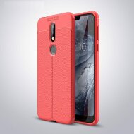 Чехол-накладка Litchi Grain для Nokia 7.1 (красный) Чехол-накладка Litchi Grain для Nokia 7.1 (красный)