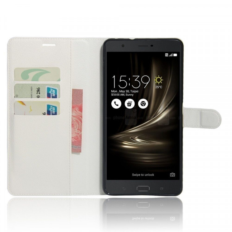 Чехол с визитницей для ASUS Zenfone 3 Ultra ZU680KL (белый)