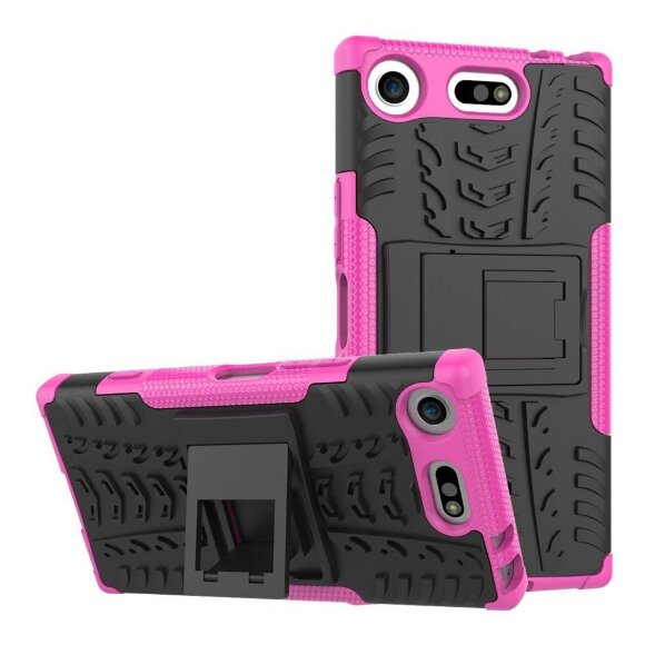 Чехол Hybrid Armor для Sony Xperia XZ1 Compact (черный + розовый) Чехол Hybrid Armor для Sony Xperia XZ1 Compact (черный + розовый)