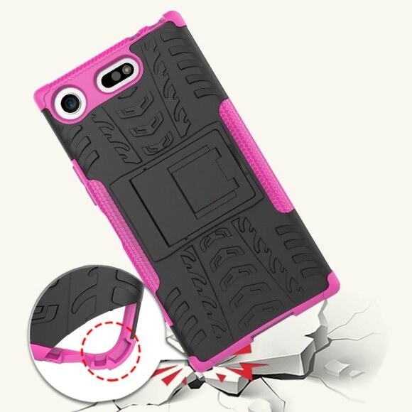 Чехол Hybrid Armor для Sony Xperia XZ1 Compact (черный + розовый) Чехол Hybrid Armor для Sony Xperia XZ1 Compact (черный + розовый)