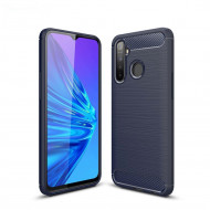 Чехол-накладка Carbon Fibre для Realme 5 (темно-синий) Чехол-накладка Carbon Fibre для Realme 5 (темно-синий)