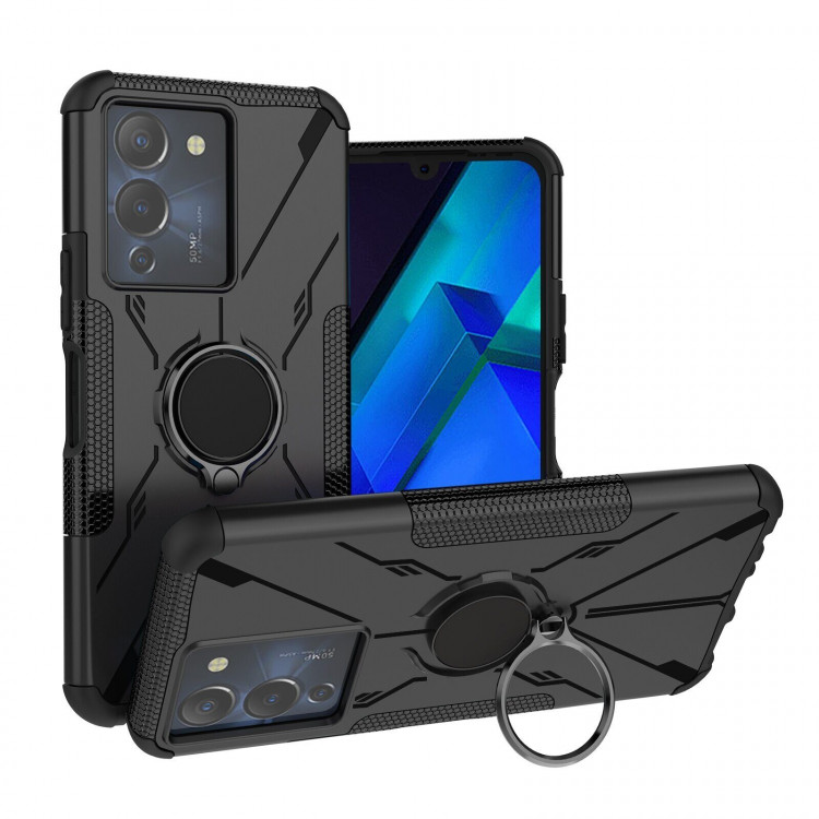 Чехол Armor Shockproof Ring Holder для Infinix NOTE 12 G96 (черный)