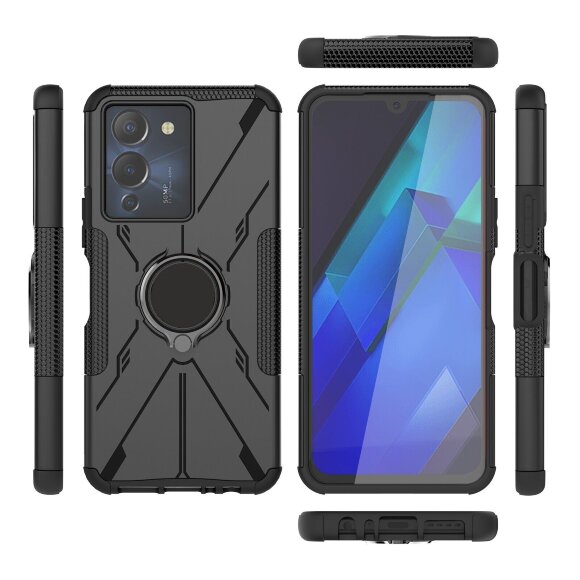Чехол Armor Shockproof Ring Holder для Infinix NOTE 12 G96 (черный) Чехол Armor Shockproof Ring Holder для Infinix NOTE 12 G96 (черный)