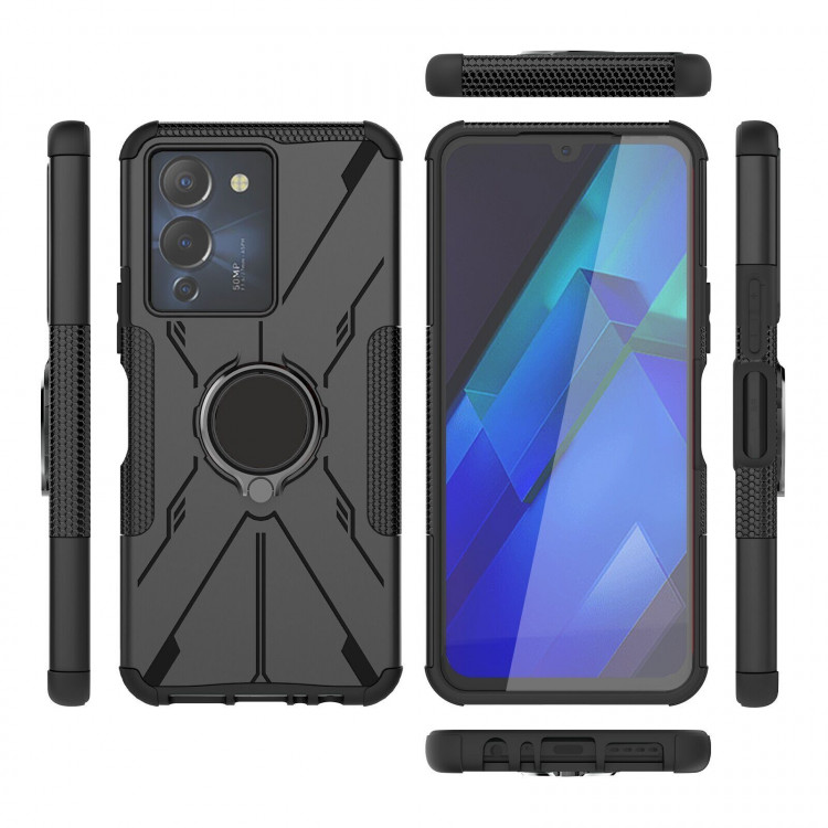 Чехол Armor Shockproof Ring Holder для Infinix NOTE 12 G96 (черный)