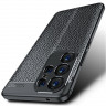 Чехол-накладка Litchi Grain для Samsung Galaxy S23 Ultra (темно-синий)