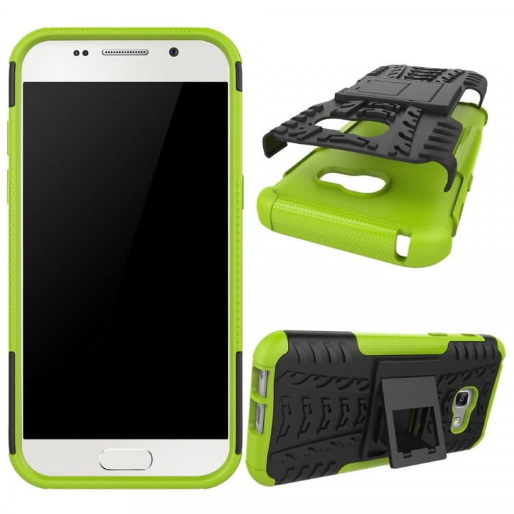 Чехол Hybrid Armor для Samsung Galaxy A3 (2017) SM-A320F (черный + зеленый)