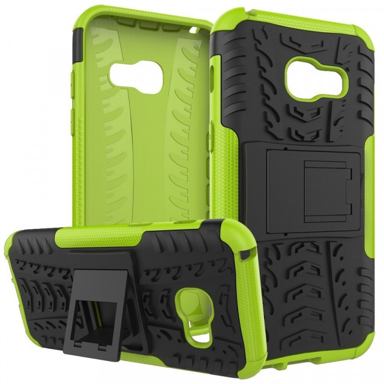 Чехол Hybrid Armor для Samsung Galaxy A3 (2017) SM-A320F (черный + зеленый)