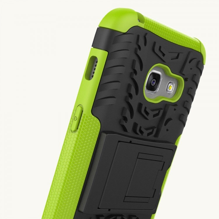Чехол Hybrid Armor для Samsung Galaxy A3 (2017) SM-A320F (черный + зеленый)