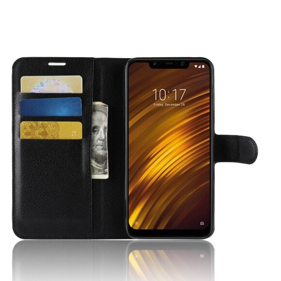 Чехол с визитницей для Xiaomi Pocophone F1 / Poco F1 (черный) Чехол с визитницей для Xiaomi Pocophone F1 / Poco F1 (черный)