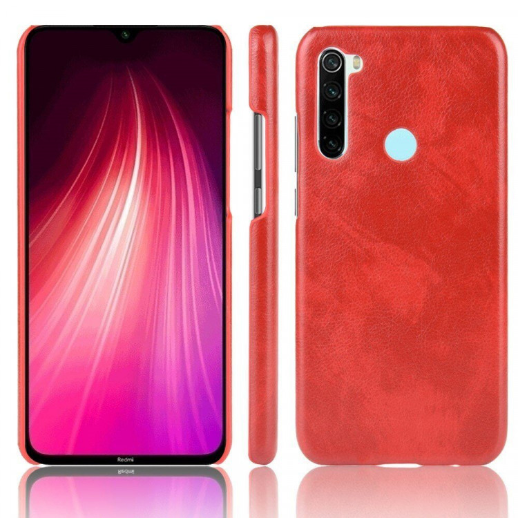 Кожаная накладка-чехол для Xiaomi Redmi Note 8T (красный)