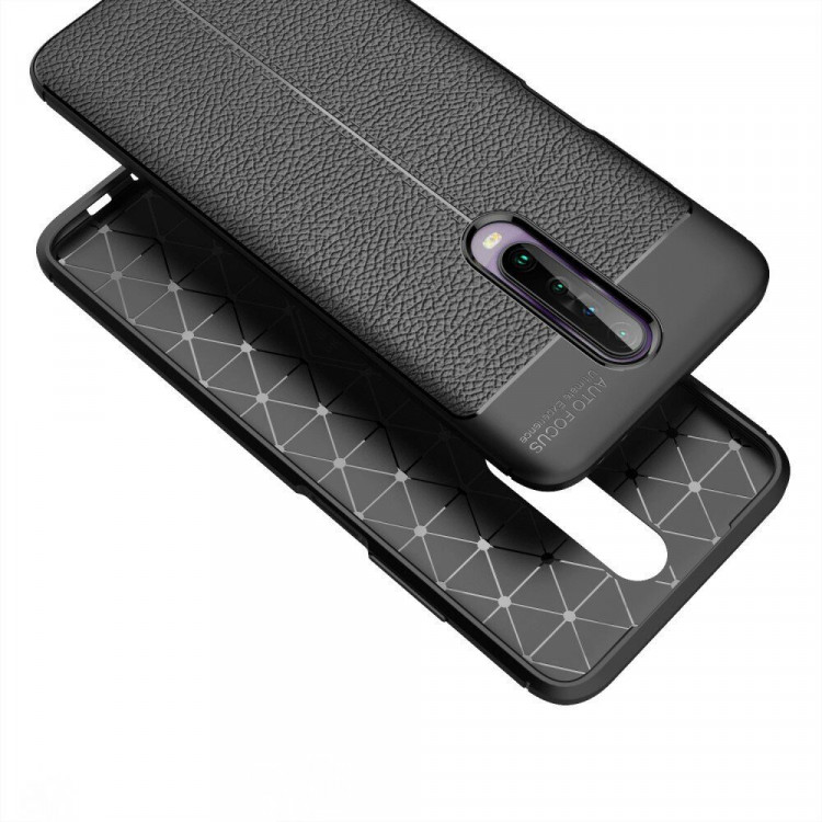 Чехол-накладка Litchi Grain для Xiaomi Redmi K30 (черный)