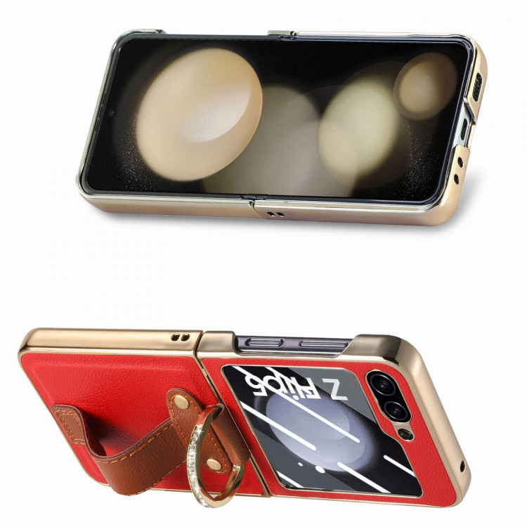 Чехол с кольцом для Samsung Galaxy Z Flip5 (красный)