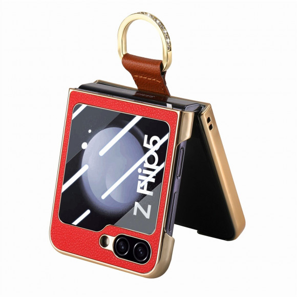 Чехол с кольцом для Samsung Galaxy Z Flip5 (красный) Чехол с кольцом для Samsung Galaxy Z Flip5 (красный)