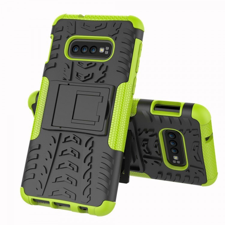 Чехол Hybrid Armor для Samsung Galaxy S10e (черный + зеленый)