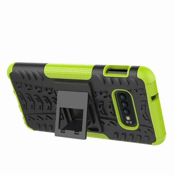 Чехол Hybrid Armor для Samsung Galaxy S10e (черный + зеленый)