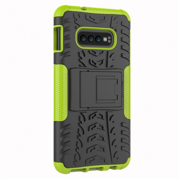 Чехол Hybrid Armor для Samsung Galaxy S10e (черный + зеленый)