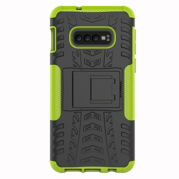 Чехол Hybrid Armor для Samsung Galaxy S10e (черный + зеленый)
